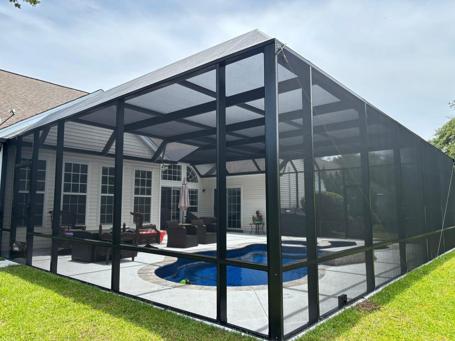 Completed porch enclosure walkway